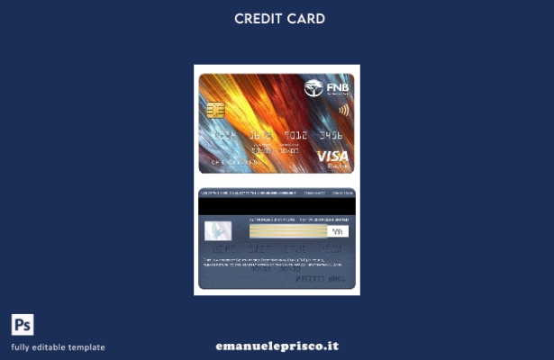 modello di carta elettronica visto South Africa First National Bank (FNB) in sti